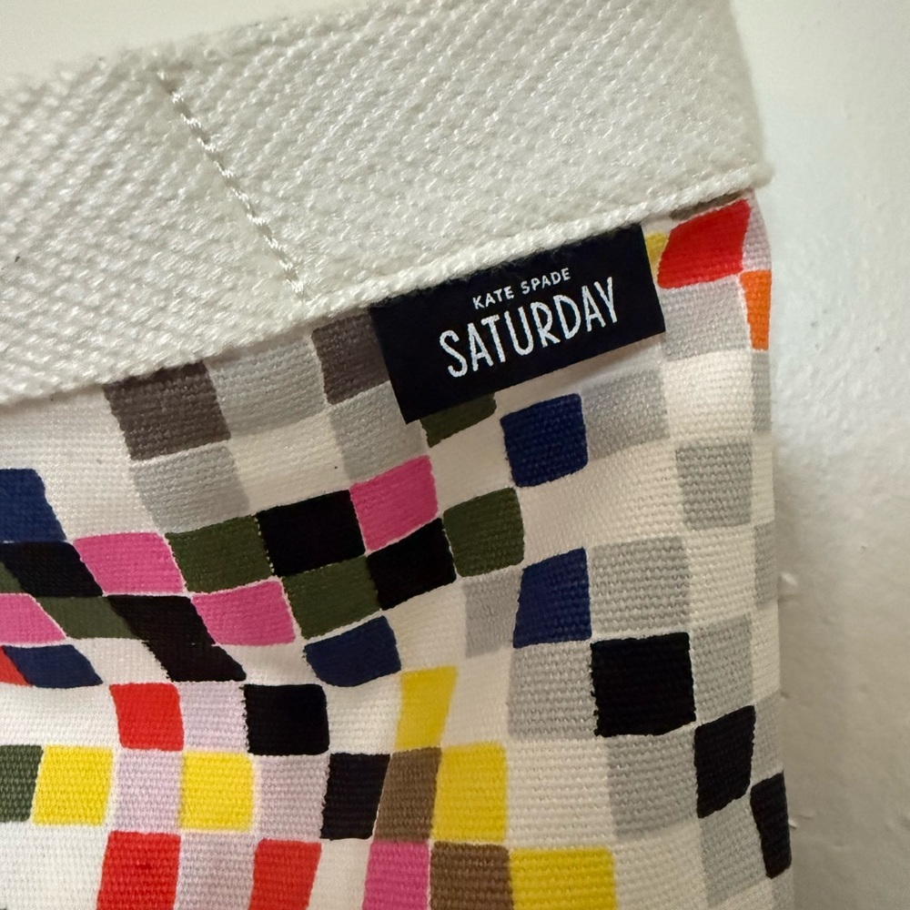 Kate Spade Saturday Colorful Checkered Cotton Tote